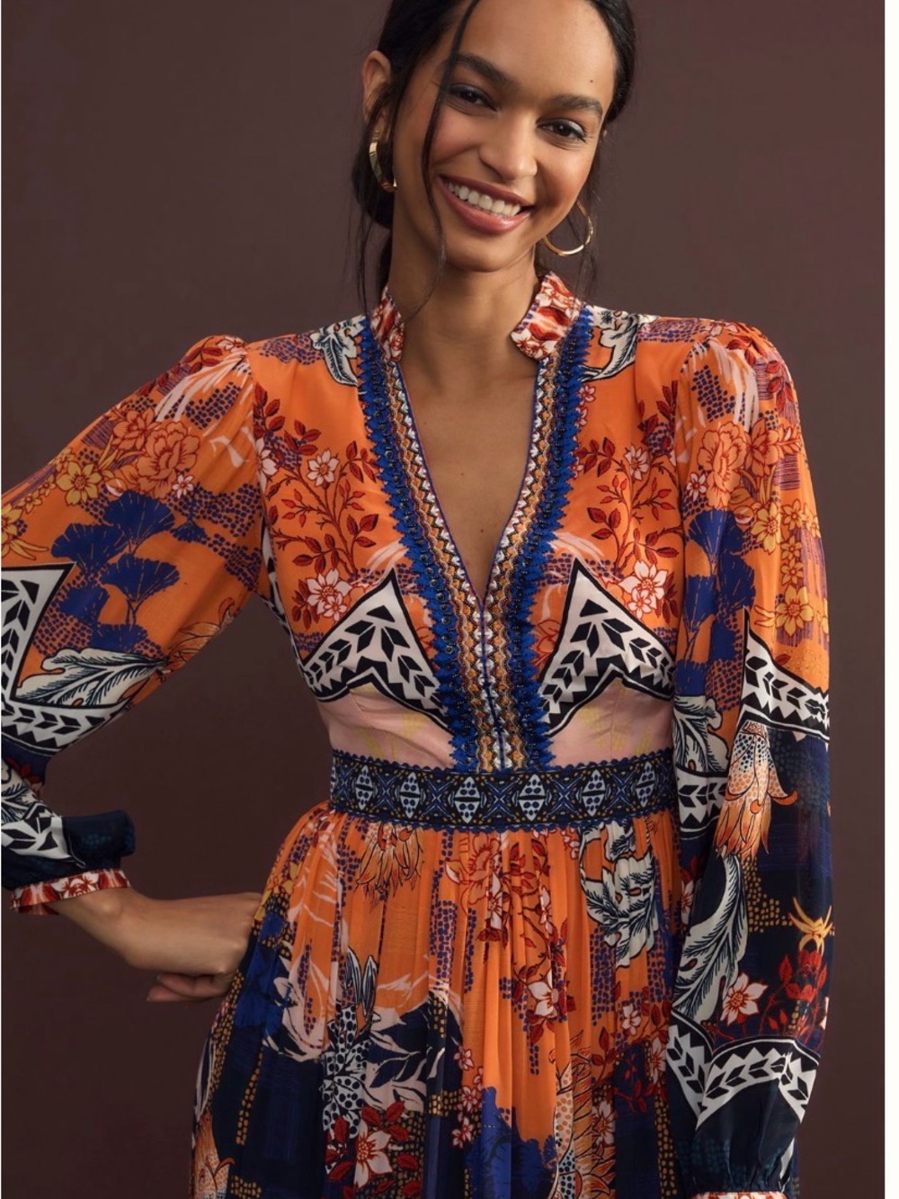 Anthropologie Bhanuni by Jyoti Boho Floral Maxi Dress